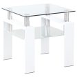 Dyer - 1-Shelf Square Glass Top Side End Table - White Hot on Sale