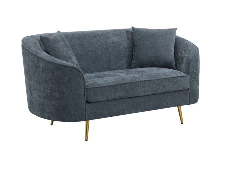 Nakendra - Loveseat With 2 Pillows - Cobalt Gray Cheap