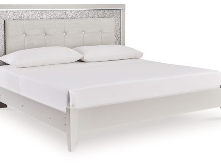 Zyniden - Silver - King Upholstered Panel Bed Hot on Sale