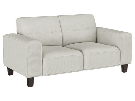 Deerhurst - Upholstered Track Arm Tufted Loveseat - Greige For Discount