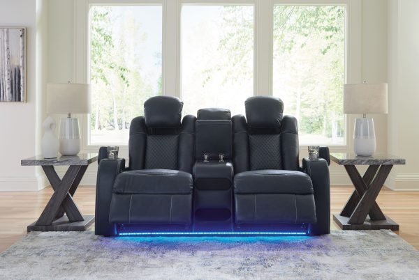 Fyne-dyme - Power Reclining Loveseat With Console Adj Hdrst Fashion