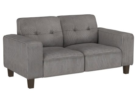 Deerhurst - Upholstered Track Arm Tufted Loveseat - Charcoal Online Sale