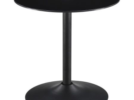 Ganso - Round Metal End Table With Tempered Glass Top - Black Supply