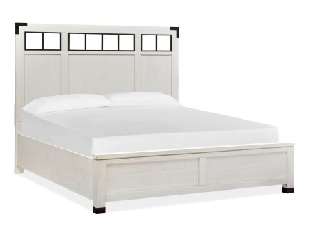 Harper Springs - Queen Panel Bed Metal   Wood Headboard - Silo White For Discount