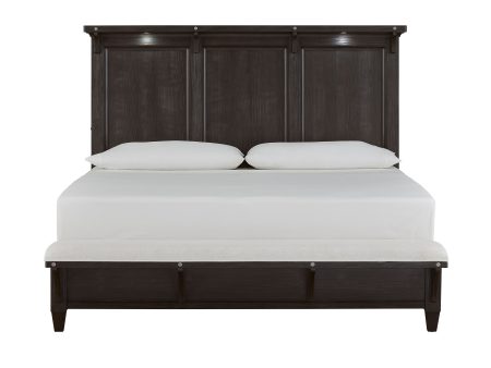 Sierra - Complete Lighted Panel Bed With Upholstered Footboard Hot on Sale