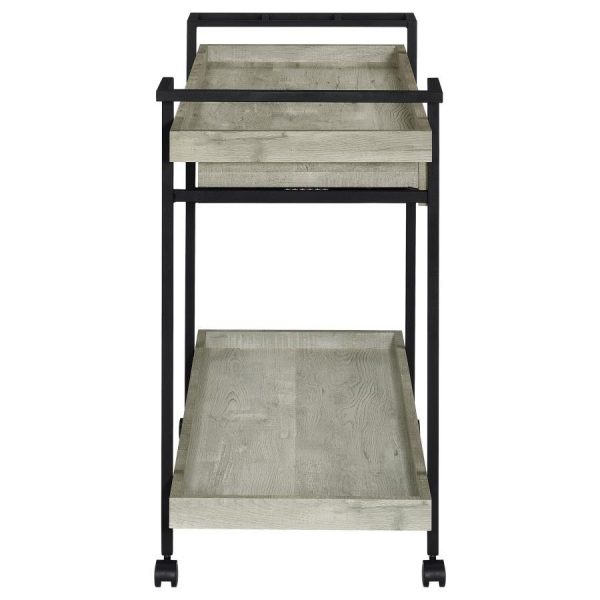 Ventura - 1-Drawer Engineered Wood Bar Cart - Gray Driftwood Cheap