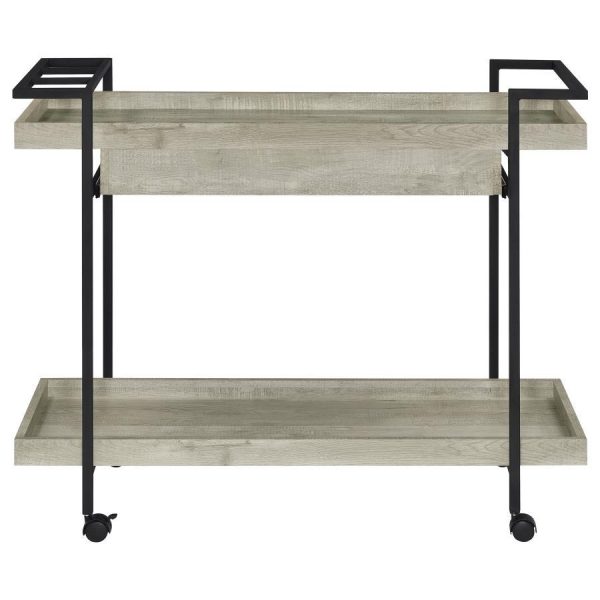 Ventura - 1-Drawer Engineered Wood Bar Cart - Gray Driftwood Cheap