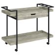 Ventura - 1-Drawer Engineered Wood Bar Cart - Gray Driftwood Cheap