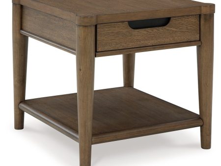 Roanhowe - Brown - Rectangular End Table Online now