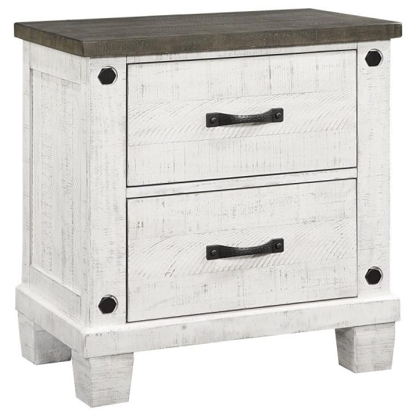 Lilith - 2-Drawer Nightstand - Distressed White For Cheap