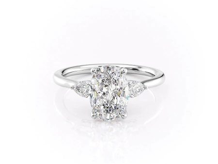 The Megan Set With A 5 Carat Oval Moissanite Hot on Sale