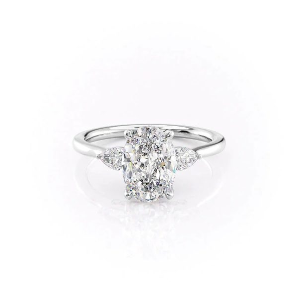 The Megan Set With A 5 Carat Oval Moissanite Hot on Sale