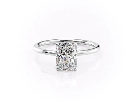 The Ashley Set With A 1.5 Carat Radiant Moissanite For Sale