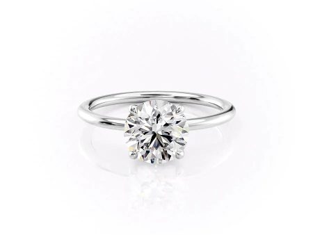 The Ashley Set With A 2 Carat Round Moissanite For Cheap